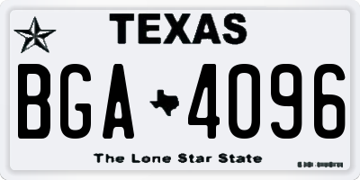 TX license plate BGA4096