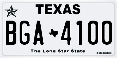 TX license plate BGA4100