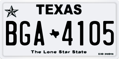 TX license plate BGA4105
