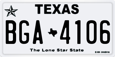 TX license plate BGA4106