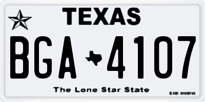 TX license plate BGA4107