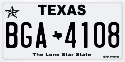TX license plate BGA4108