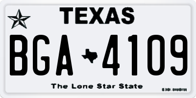 TX license plate BGA4109
