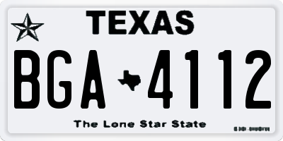 TX license plate BGA4112