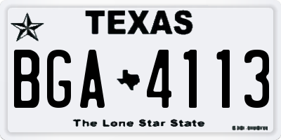 TX license plate BGA4113