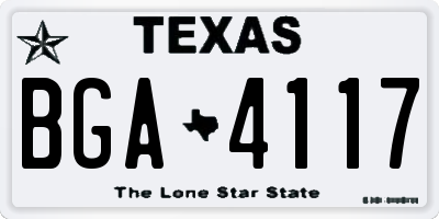TX license plate BGA4117