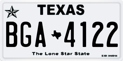 TX license plate BGA4122