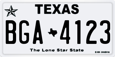TX license plate BGA4123
