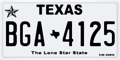 TX license plate BGA4125
