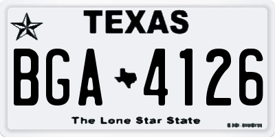 TX license plate BGA4126