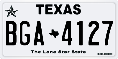 TX license plate BGA4127