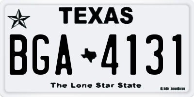 TX license plate BGA4131