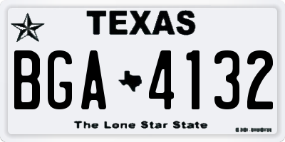 TX license plate BGA4132