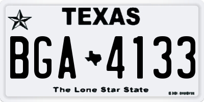 TX license plate BGA4133