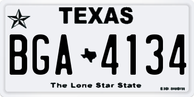 TX license plate BGA4134