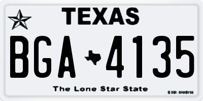 TX license plate BGA4135