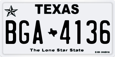 TX license plate BGA4136