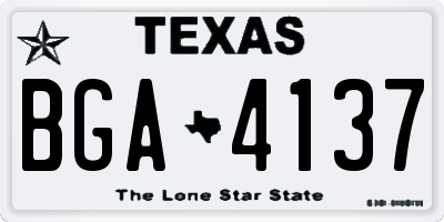 TX license plate BGA4137