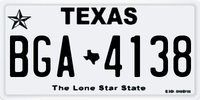 TX license plate BGA4138