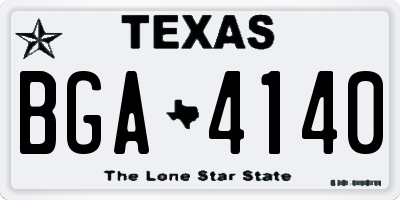 TX license plate BGA4140