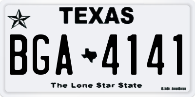 TX license plate BGA4141