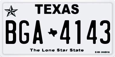 TX license plate BGA4143