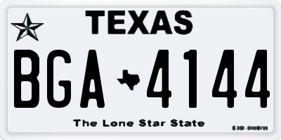 TX license plate BGA4144