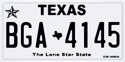 TX license plate BGA4145