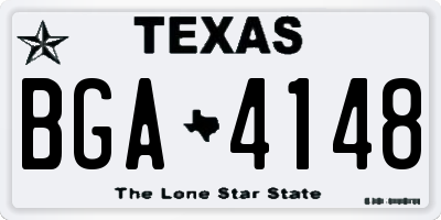 TX license plate BGA4148