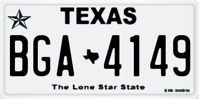 TX license plate BGA4149