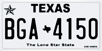 TX license plate BGA4150
