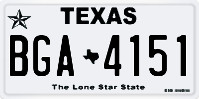 TX license plate BGA4151
