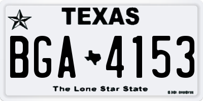 TX license plate BGA4153
