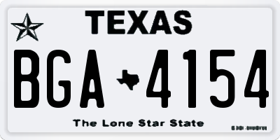 TX license plate BGA4154