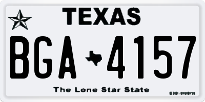 TX license plate BGA4157