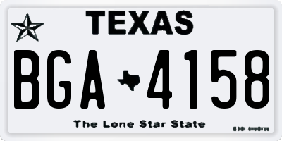 TX license plate BGA4158