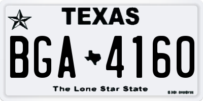 TX license plate BGA4160