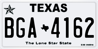TX license plate BGA4162