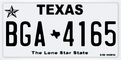 TX license plate BGA4165