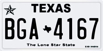TX license plate BGA4167