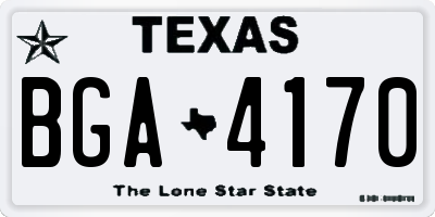 TX license plate BGA4170