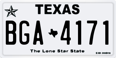 TX license plate BGA4171