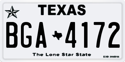 TX license plate BGA4172