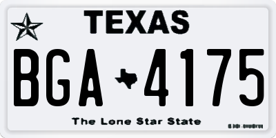 TX license plate BGA4175