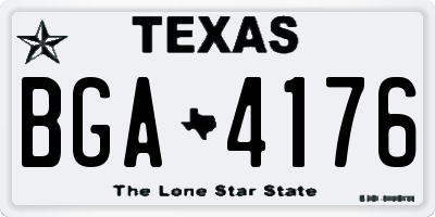 TX license plate BGA4176