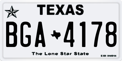 TX license plate BGA4178