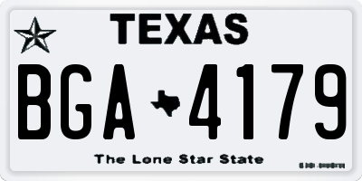 TX license plate BGA4179