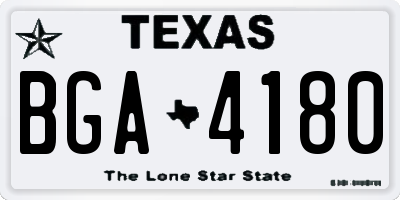 TX license plate BGA4180