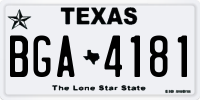 TX license plate BGA4181