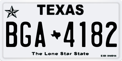 TX license plate BGA4182